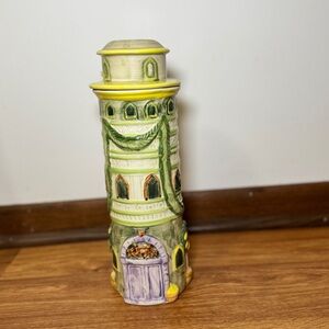Vintage Spaghetti Holder Leaning Tower of Pisa Italy 13" Pasta Canister Storage
